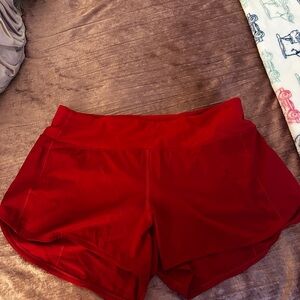 Lululemon Athletica Vibrant Red Athletic Shorts